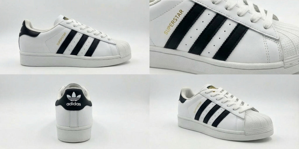 Adidas super star white & black