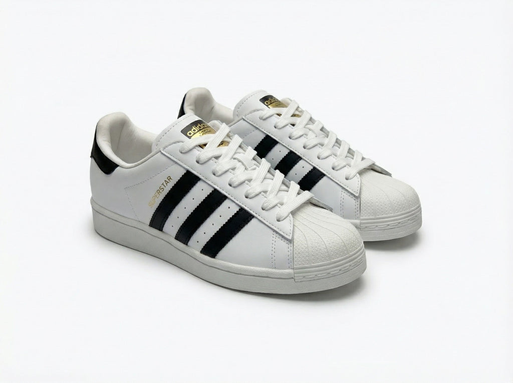 Adidas super star white & black