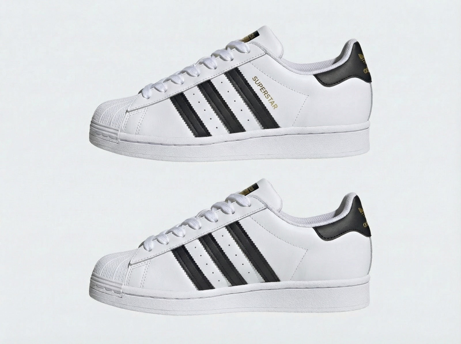 Adidas super star white & black