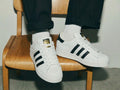 Adidas super star white & black